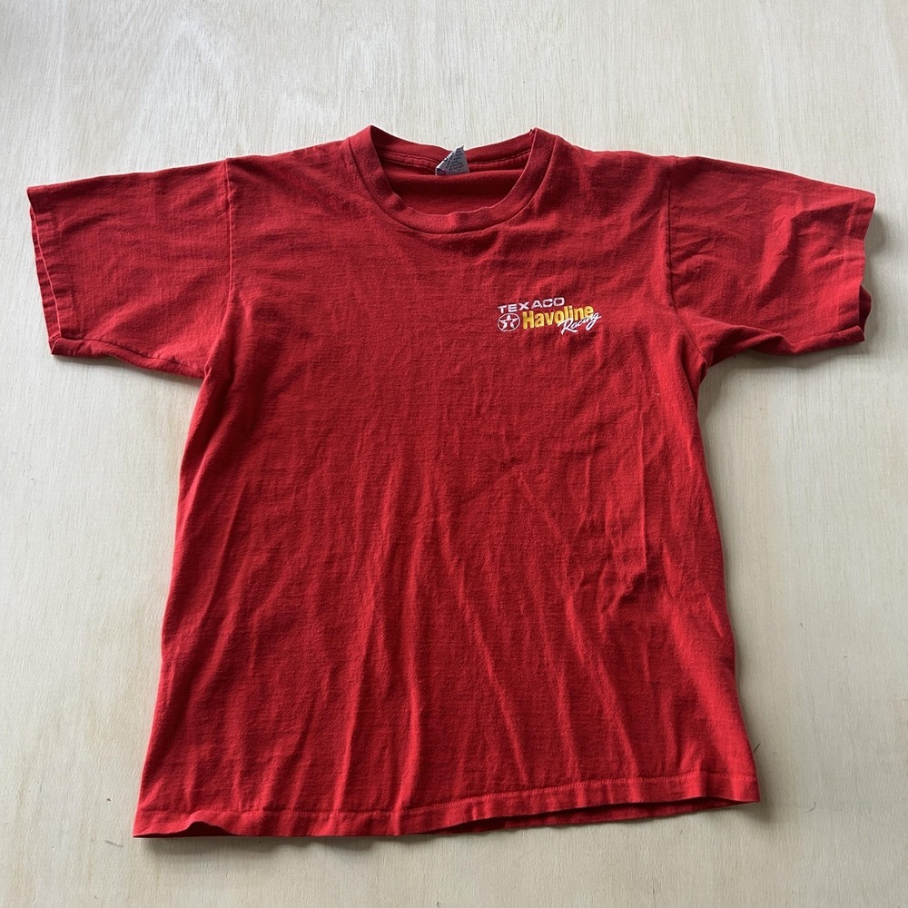 Vintage Texaco Havoline Cal Cru Shirt Mens Large Red Racing Tee T-Shirt Gas Oil